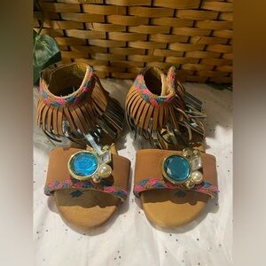 Disney Brown Sandals with Blue Gem
